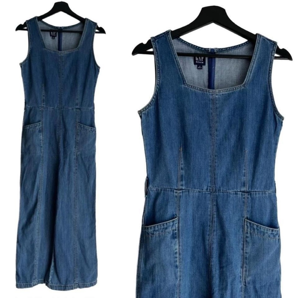 GAP Denim Jumpsuit Size Small Minimalist Casual Romper Playsuit Overalls Spring